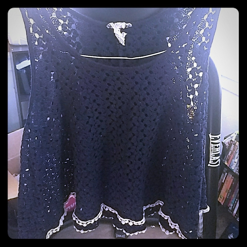 Navy Blue Lace Tank
